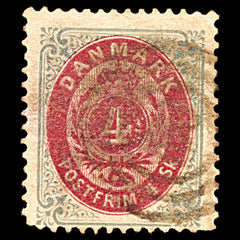 6905 Denmark SG44 4 Sk Grey & Red 1870. Sc#18 Mi 18IA Used. C£8, view 3