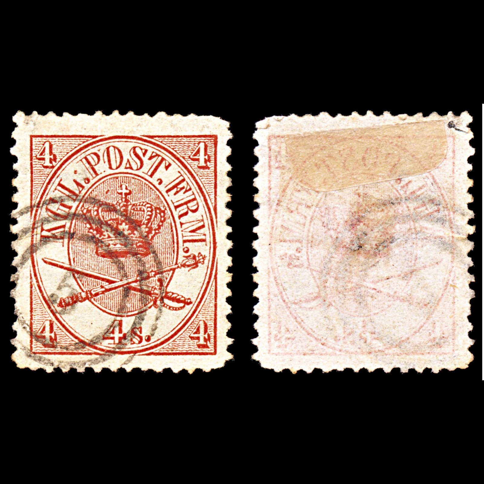 6911 Denmark SG26 4 Sk Carmine 1864. Mi 13Ab Used. C£56