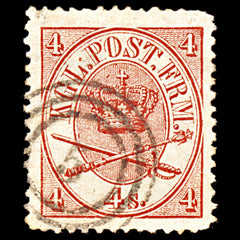 6911 Denmark SG26 4 Sk Carmine 1864. Mi 13Ab Used. C£56, view 3