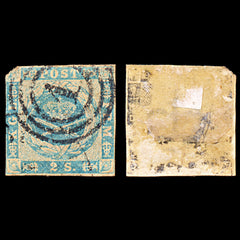 6917 Denmark SG8 2 Sk Blue 1855. Sc#3 Mi 3 Used. C£65, view 2