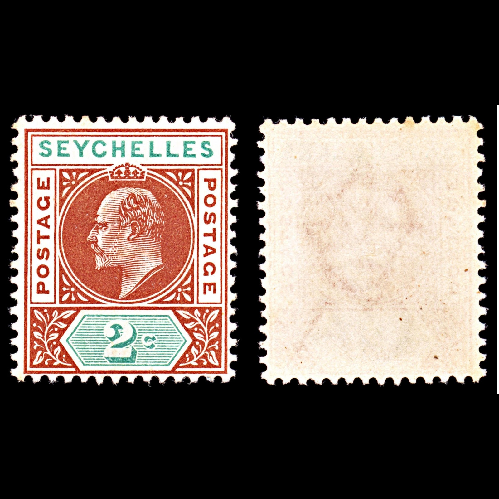 6946 Seychelles SG46 2C Chestnut & Green. Broken "S" 1903. Sc#38 Mi 38 Mint MNH. C£180
