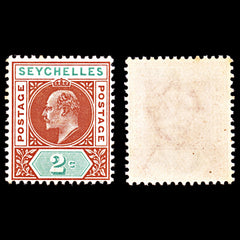 6946 Seychelles SG46 2C Chestnut & Green. Broken "S" 1903. Sc#38 Mi 38 Mint MNH. C£180, view 2