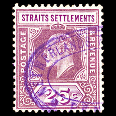 6957 Straits Settlements SG161 25C Violet 1909. Sc#118 Mi 129 Used. C£13, view 3