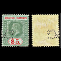 6958 Straits Settlements SG240a 5$ Green & Red 1926. Sc#201 Mi 187 Mint MH. C£120