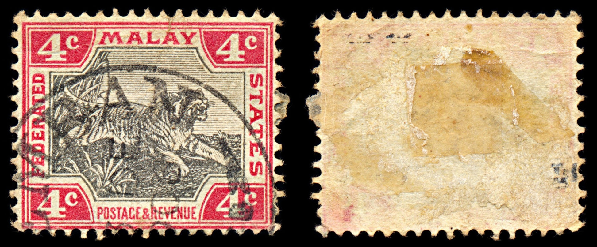 6972 Malaya Fed. States SG17 4C Black & Carmine 1901. Sc#20 Used. C£16