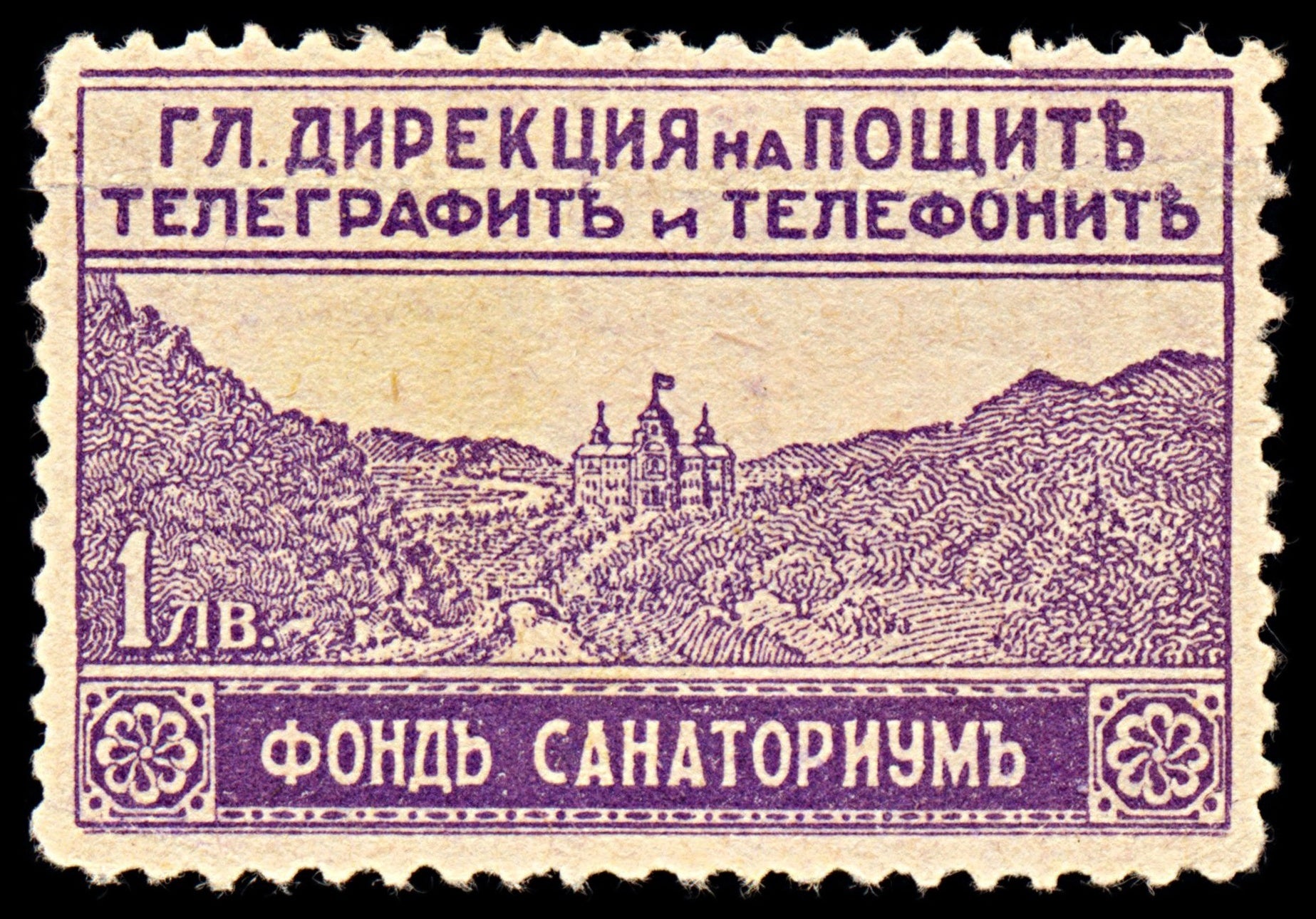 6978 Bulgaria SG268f 1 Lev Violet Brown 1929. Sc#RA5 Mi Z9 Mint MNG. C£16
