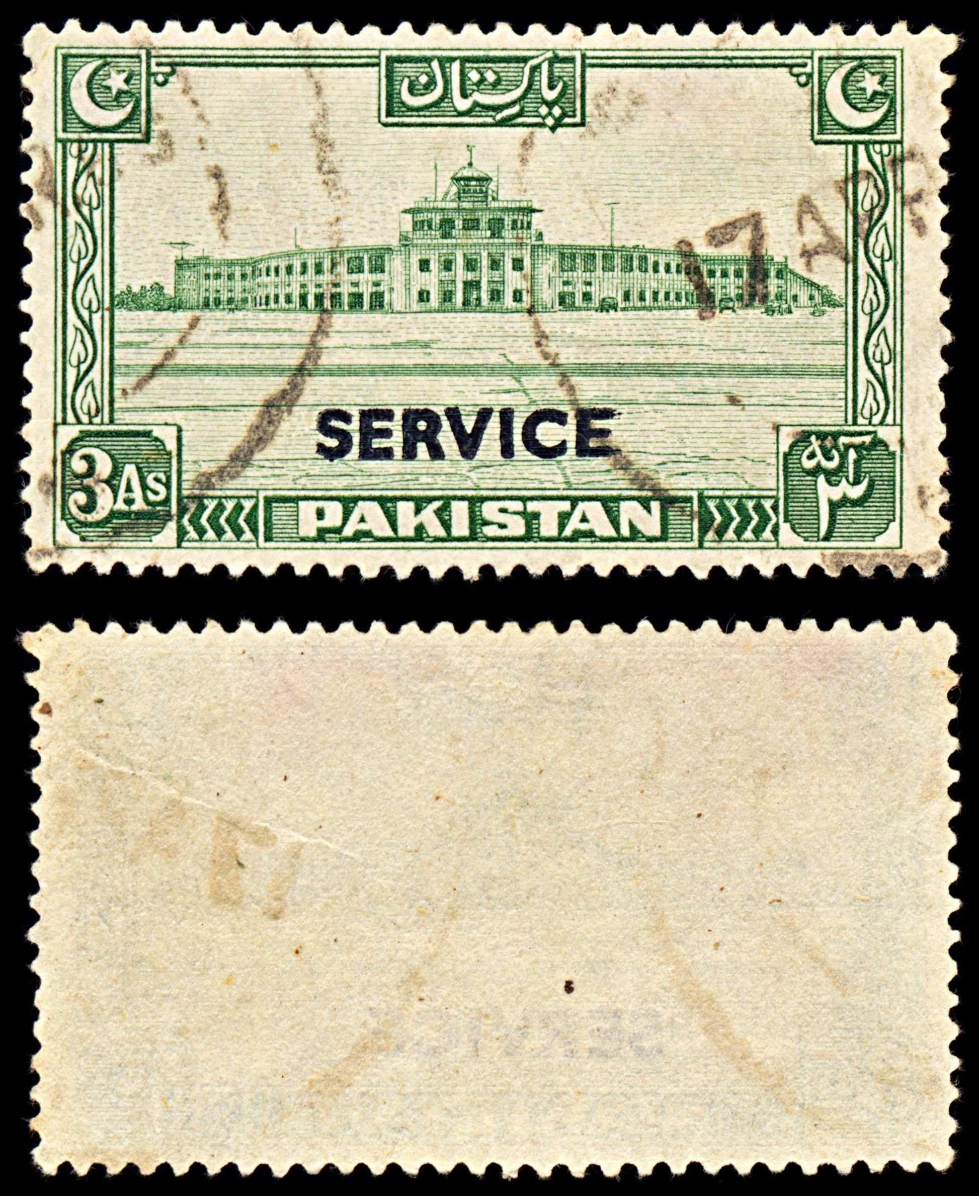 6983 Pakistan SG O20 3A Green 1948. Sc#O20 Mi D21 Used. C£20