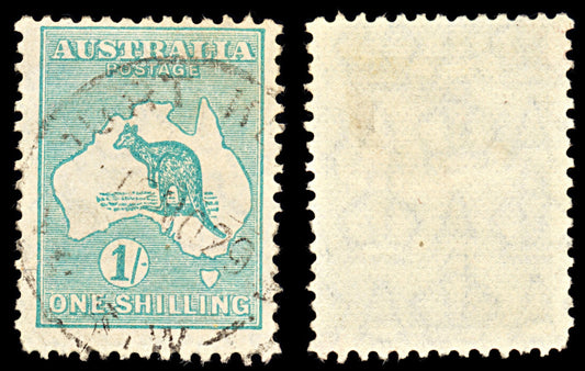 7002 Australia SG109 1S Blue Green 1929. Sc#98 Mi 84X Used. C£11