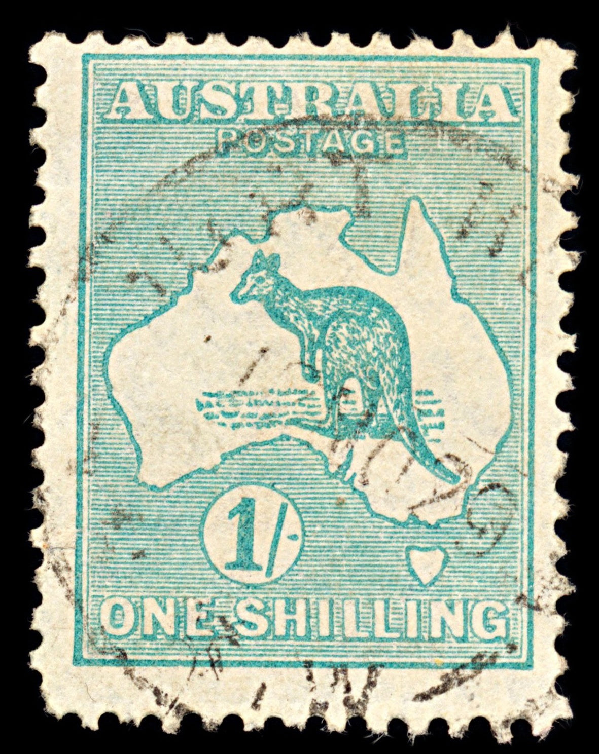 7002 Australia SG109 1S Blue Green 1929. Sc#98 Mi 84X Used. C£11