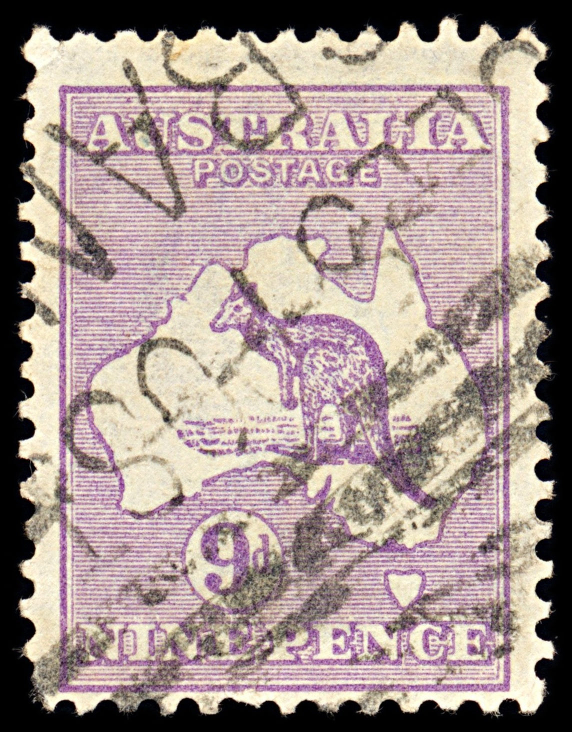 7003 Australia SG39 9D Violet 1916. Sc#50a Mi 46XII Used. C£11