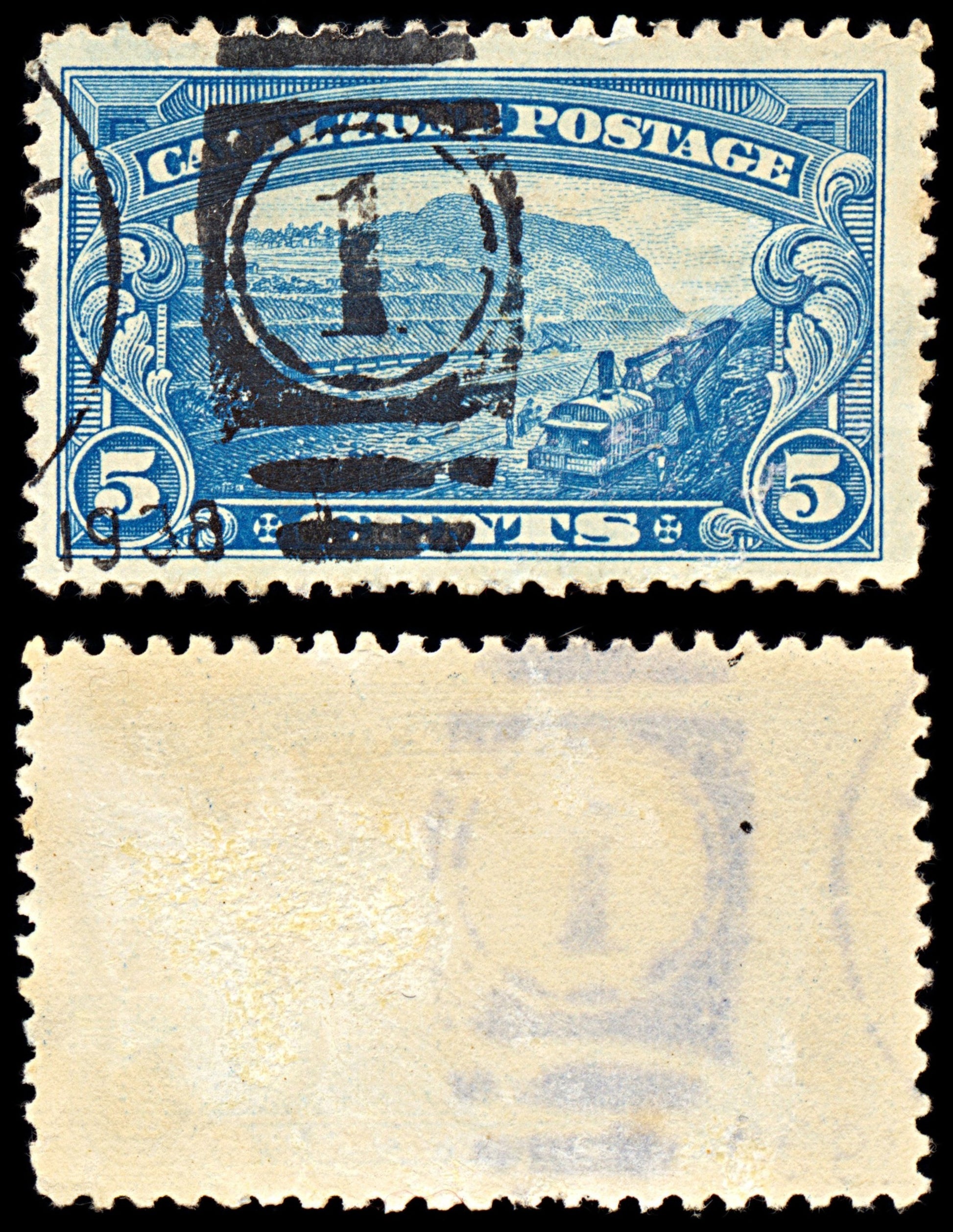 7016 Canal Zone SG109 5C Indigo 1929. Sc#107 Mi 72A Used. C£40