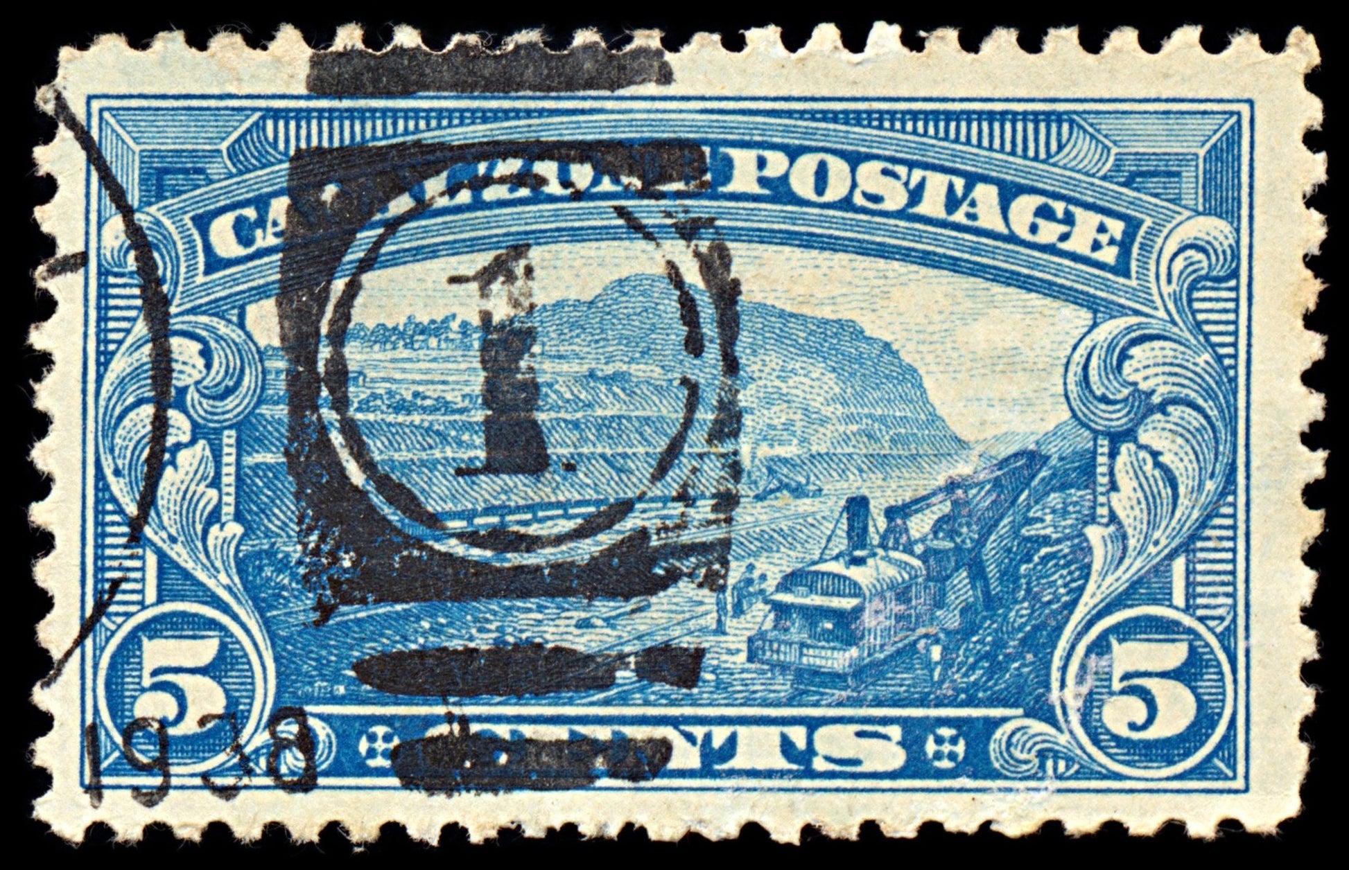 7016 Canal Zone SG109 5C Indigo 1929. Sc#107 Mi 72A Used. C£40