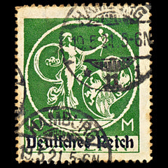 7028 Germany SG135 10 Blackish Olive Green 1920. Sc#274 Mi 137I Used. C£23, view 3