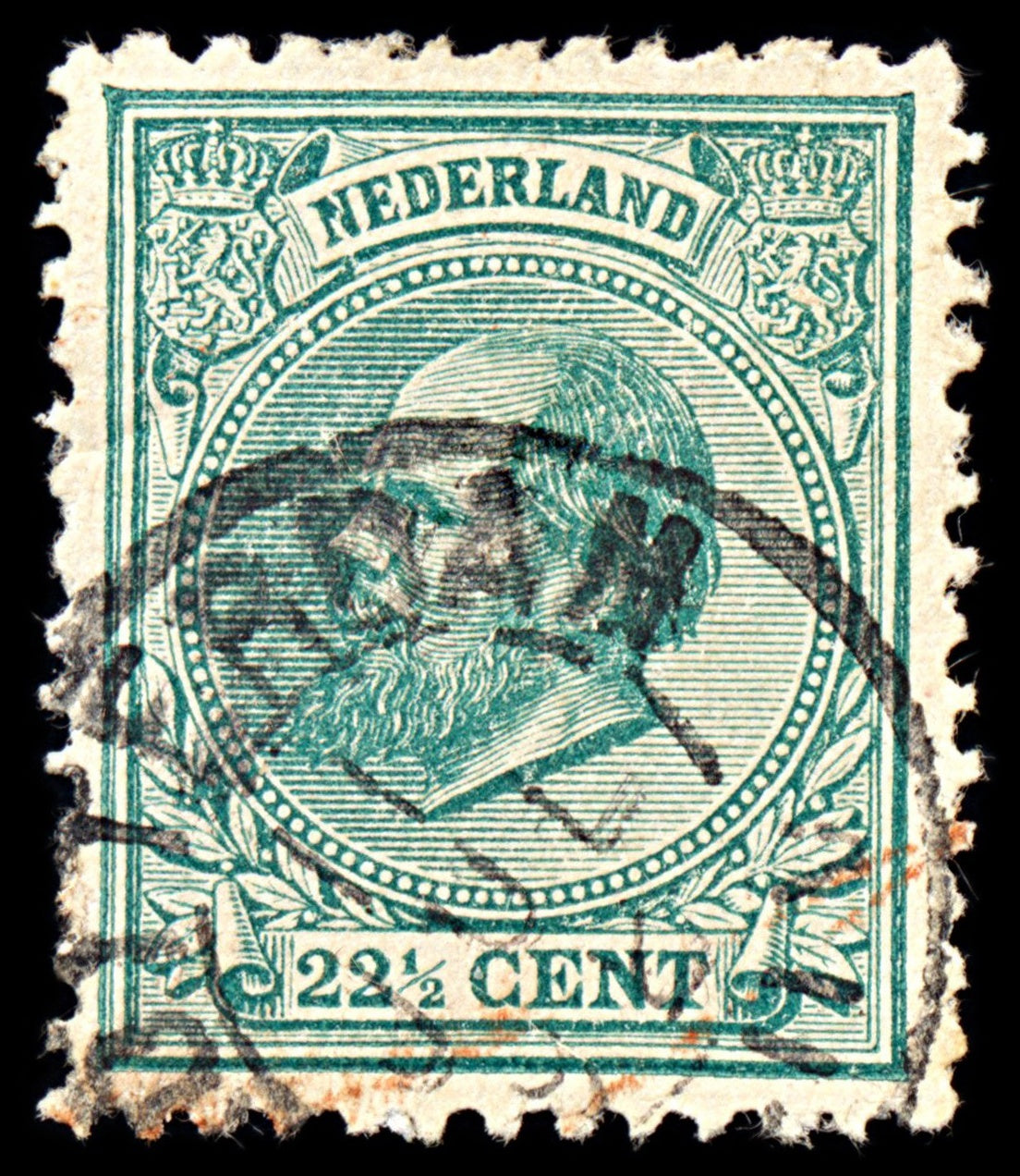 7034 Netherlands SG104B 22½C Dark Green 1888. Mi 25G Used. C£225