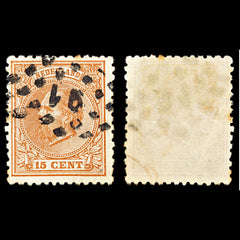 7036 Netherlands SG102A 15C Brown Orange 1884. Mi 23G Used. C£11, view 1