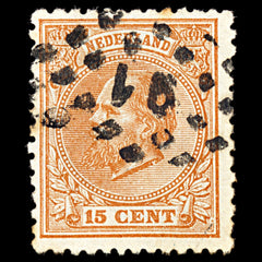 7036 Netherlands SG102A 15C Brown Orange 1884. Mi 23G Used. C£11, view 3