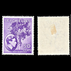 7079 Seychelles SG144 50C Deep Red Violet 1938. Sc#141a Mint MH. C£20, view 1