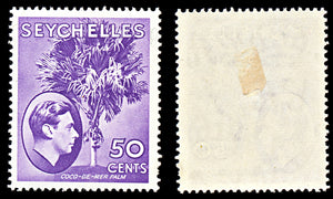 7079 Seychelles SG144 50C Deep Red Violet 1938. Sc#141a Mint MH. C£20