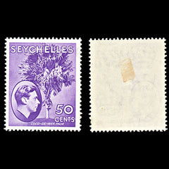 7079 Seychelles SG144 50C Deep Red Violet 1938. Sc#141a Mint MH. C£20, view 2