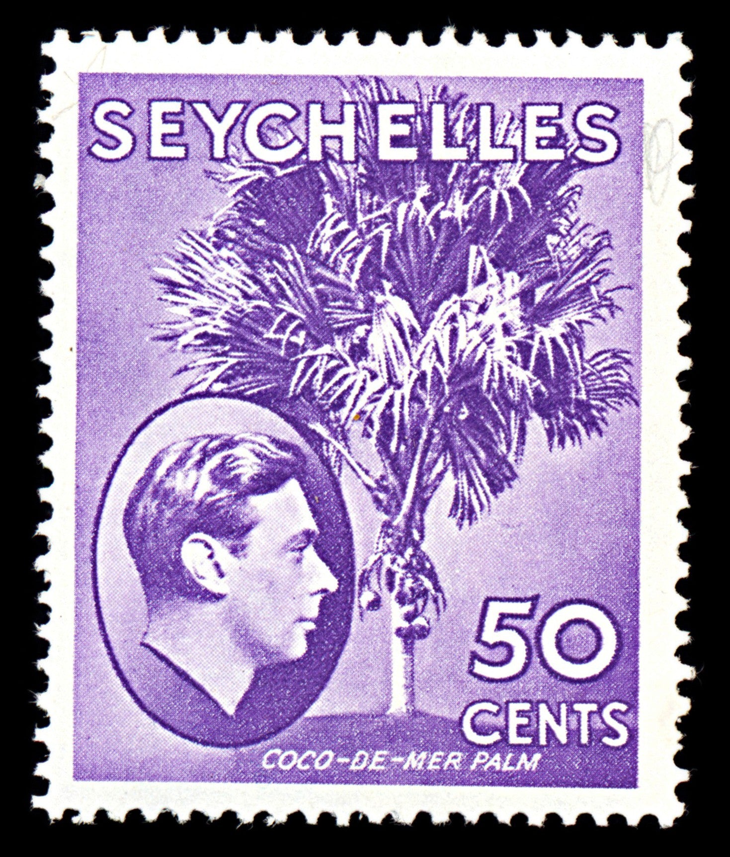 7079 Seychelles SG144 50C Deep Red Violet 1938. Sc#141a Mint MH. C£20