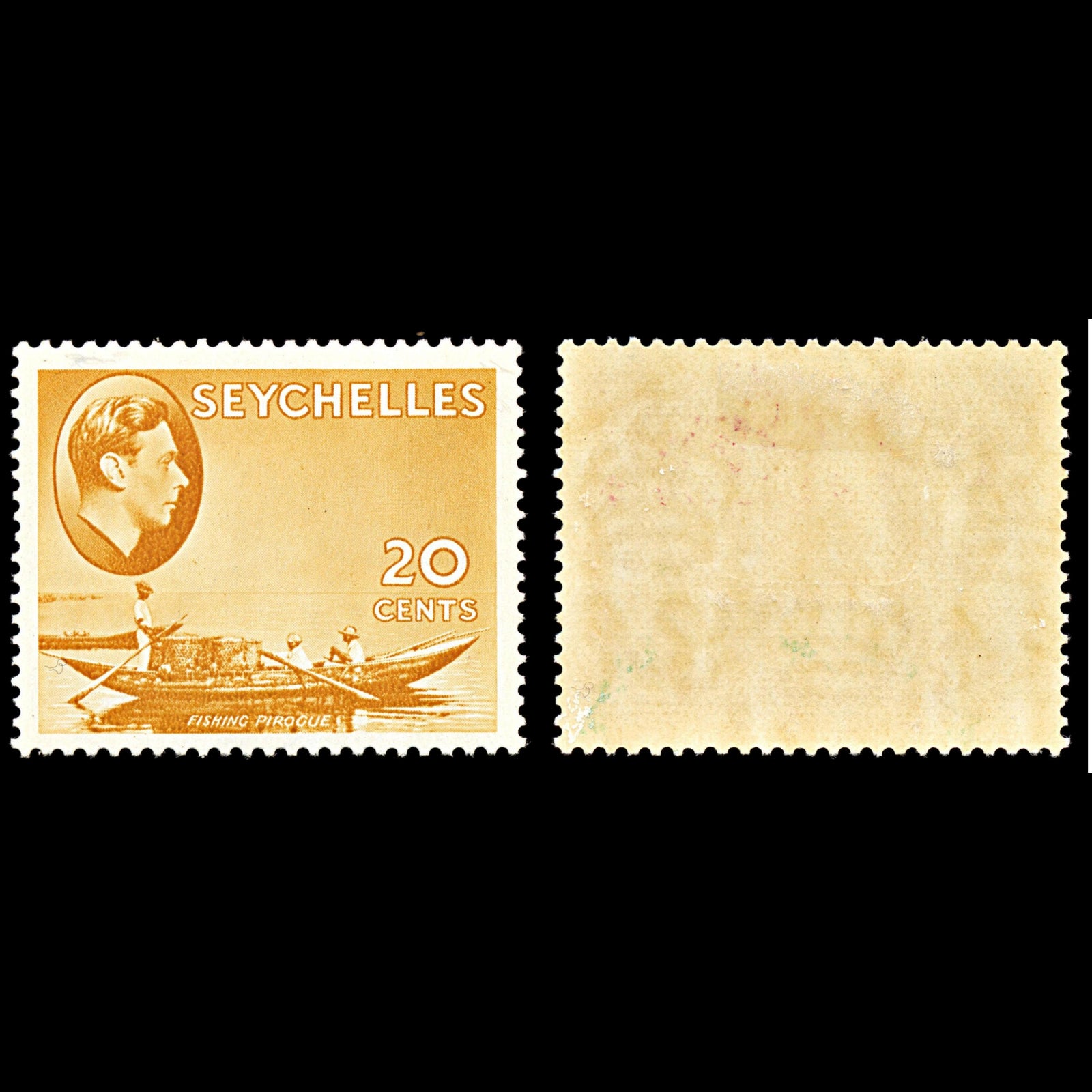 7080 Seychelles SG140a 20C Brown Ochre 1941. Sc#136a Mint MH. C£30