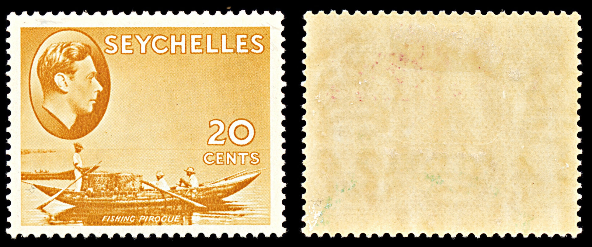 7080 Seychelles SG140a 20C Brown Ochre 1941. Sc#136a Mint MH. C£30