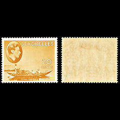7080 Seychelles SG140a 20C Brown Ochre 1941. Sc#136a Mint MH. C£30, view 2