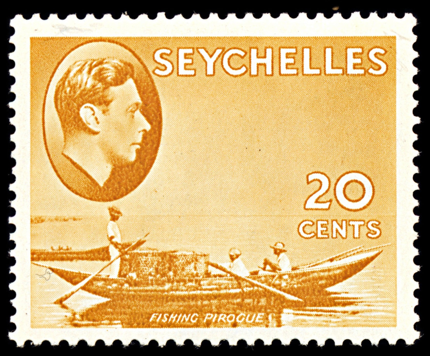 7080 Seychelles SG140a 20C Brown Ochre 1941. Sc#136a Mint MH. C£30
