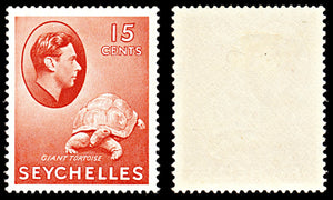 7082 Seychelles SG139ab 15C Light Red & Red 1942. Sc#133 Mi 129b Mint MVLH. C£11