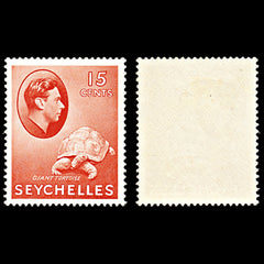 7082 Seychelles SG139ab 15C Light Red & Red 1942. Sc#133 Mi 129b Mint MVLH. C£11, view 2