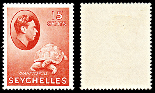 7082 Seychelles SG139ab 15C Light Red & Red 1942. Sc#133 Mi 129b Mint MVLH. C£11