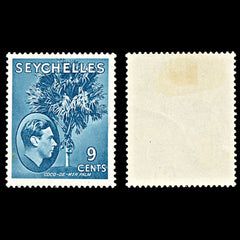 7083 Seychelles SG138a 9C Grey Blue 1941. Sc#131a Mint MH. C£38, view 2