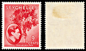 7084 Seychelles SG138 9C Pink Red 1938. Sc#130 Mi 126 Mint MH. C£18