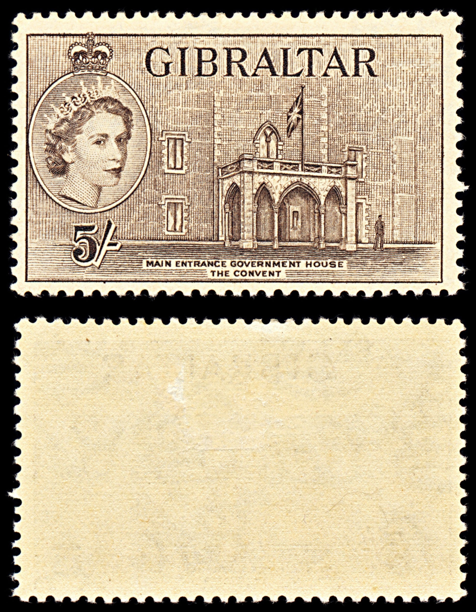 7094 Gibraltar SG156 5S Deep Brown 1953. Sc#143 Mi 145 Mint MVLH. C£40