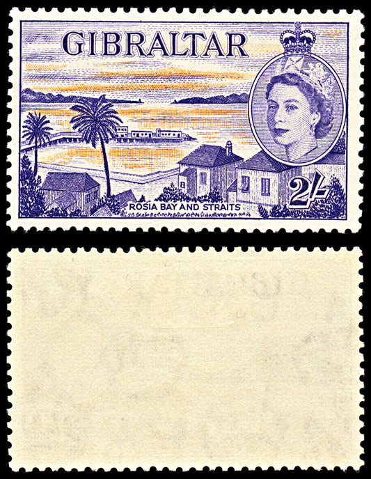 7095 Gibraltar SG155 2S Orange & Reddish Violet 1953. Sc#142 Mi 144 Mint MVLH. C£50