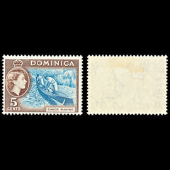 7097 Dominica SG147 5C Light Blue & Sepia Brown 1957. Sc#158 Mi 154 Mint MH. C£15, view 2