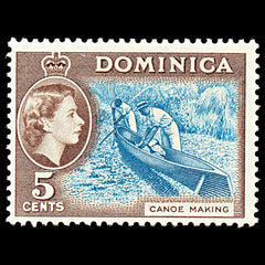 7097 Dominica SG147 5C Light Blue & Sepia Brown 1957. Sc#158 Mi 154 Mint MH. C£15, view 3