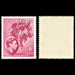 7107 Seychelles SG139ca 18C Carmine Lake 1941. Sc#134 Mi 130 Mint MVLH. C£45, view 2