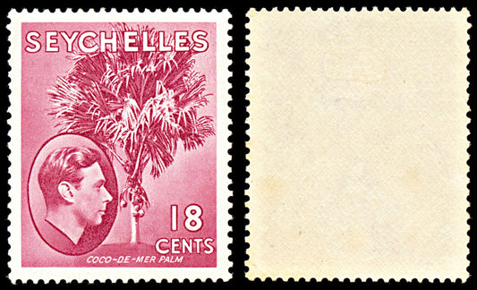 7107 Seychelles SG139ca 18C Carmine Lake 1941. Sc#134 Mi 130 Mint MVLH. C£45