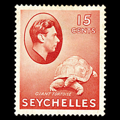7108 Seychelles SG139a 15C Brown Carmine 1942. Sc#133a Mi 129a Mint MH. C£28, view 3