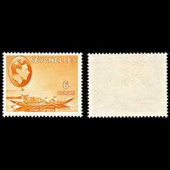 7112 Seychelles SG137 6C Orange 1938. Sc#128 Mi 124 Mint MH. C£18, view 2