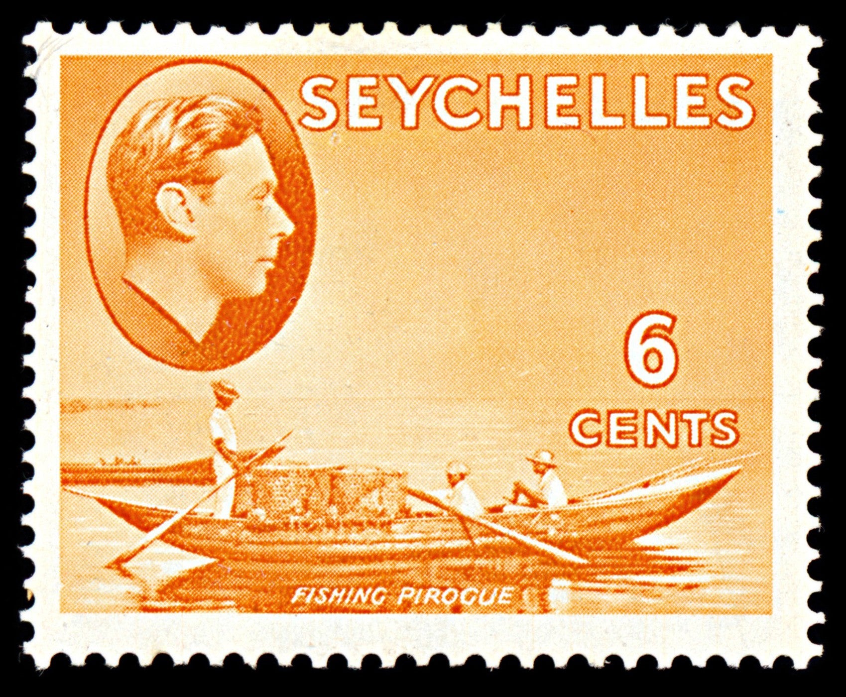7112 Seychelles SG137 6C Orange 1938. Sc#128 Mi 124 Mint MH. C£18