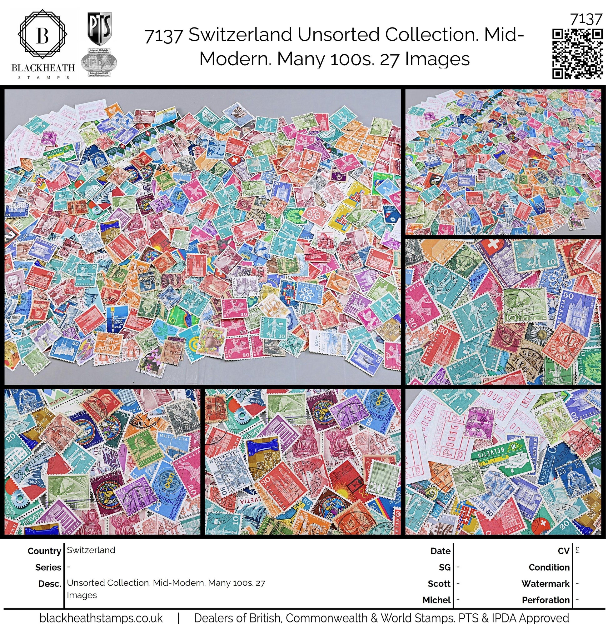 7137 Switzerland Unsorted Collection. Mid-Modern. Many 100s. 27 Images