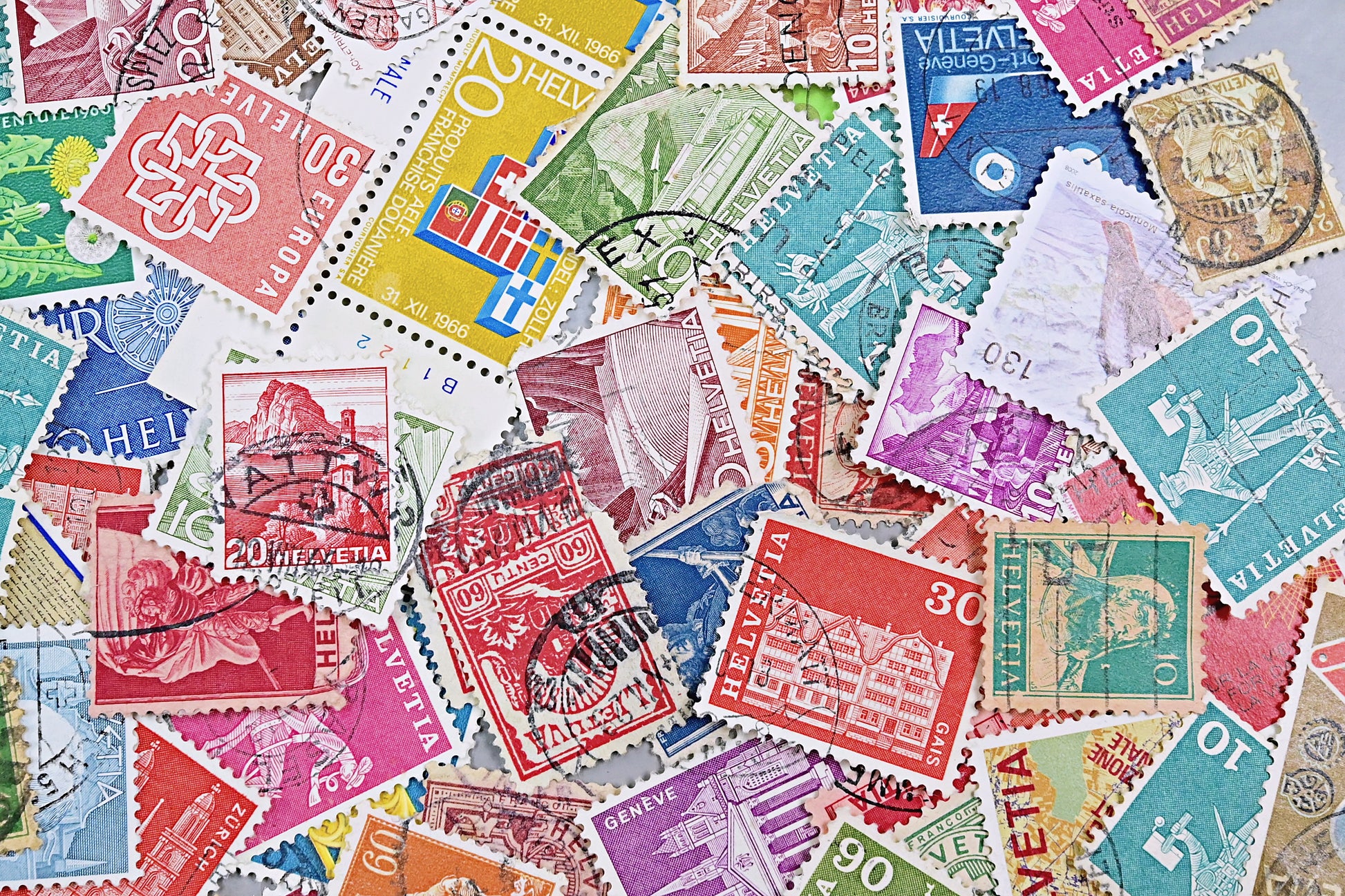 7137 Switzerland Unsorted Collection. Mid-Modern. Many 100s. 27 Images