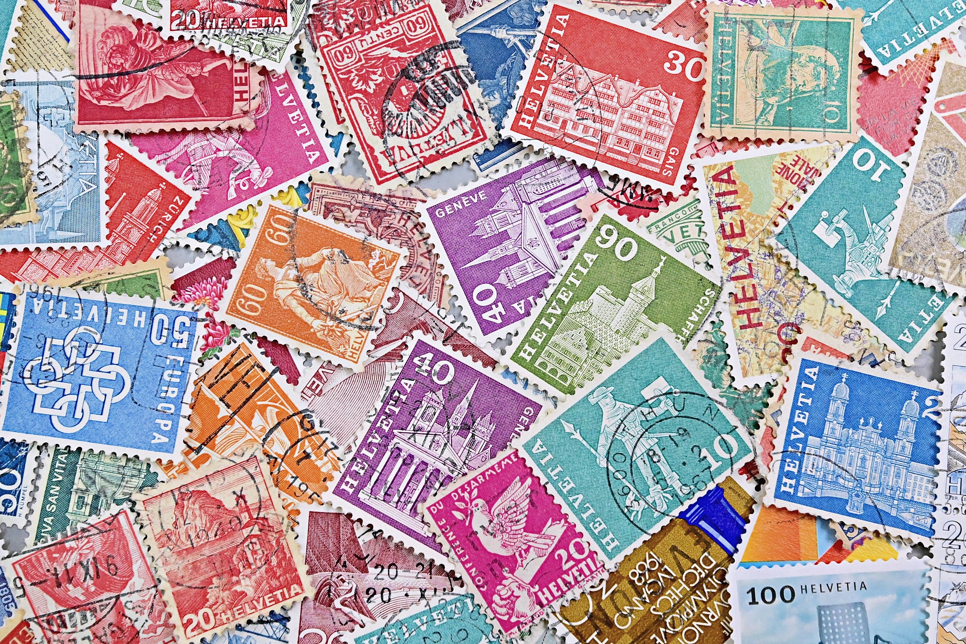 7137 Switzerland Unsorted Collection. Mid-Modern. Many 100s. 27 Images