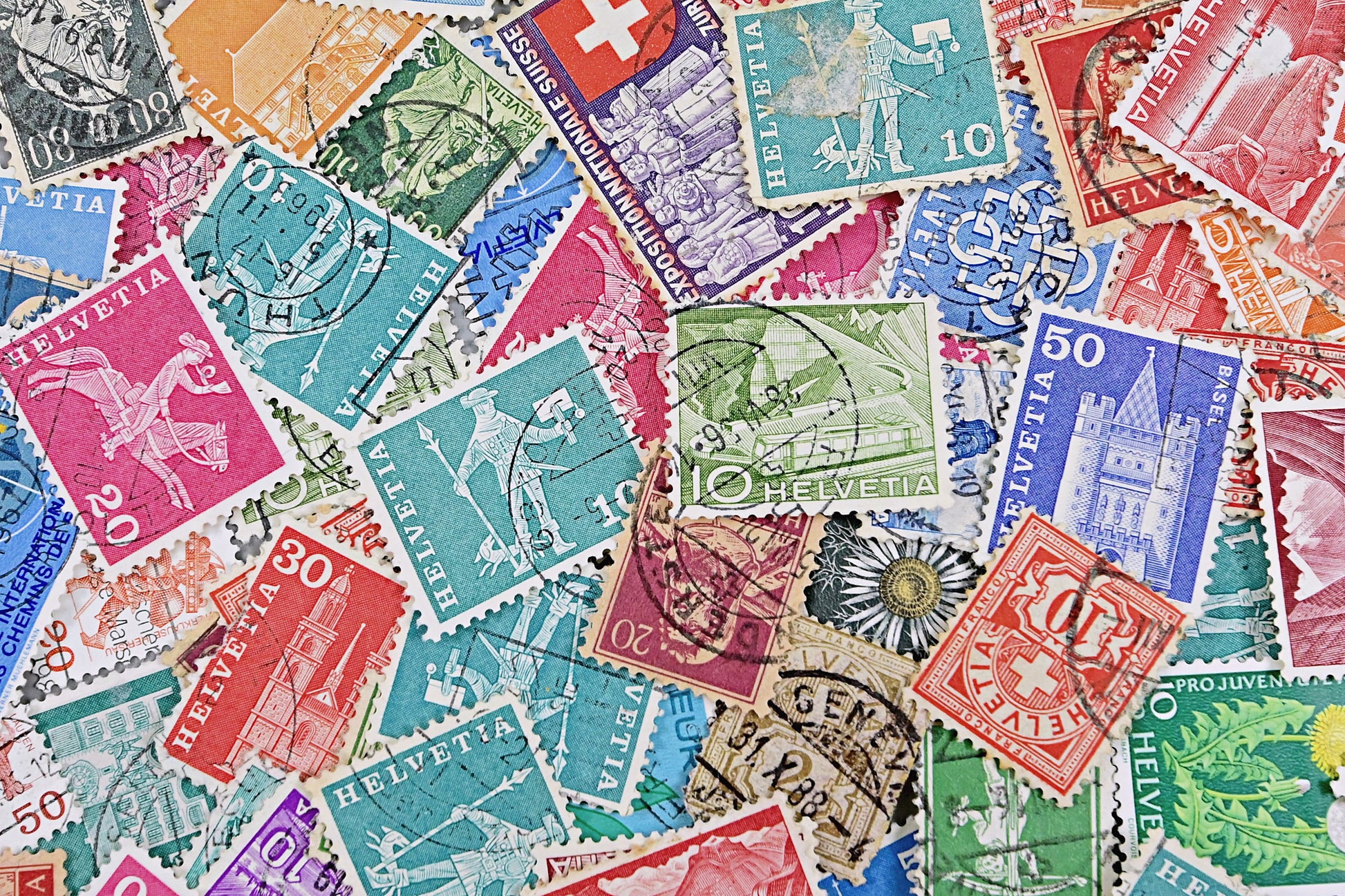 7137 Switzerland Unsorted Collection. Mid-Modern. Many 100s. 27 Images