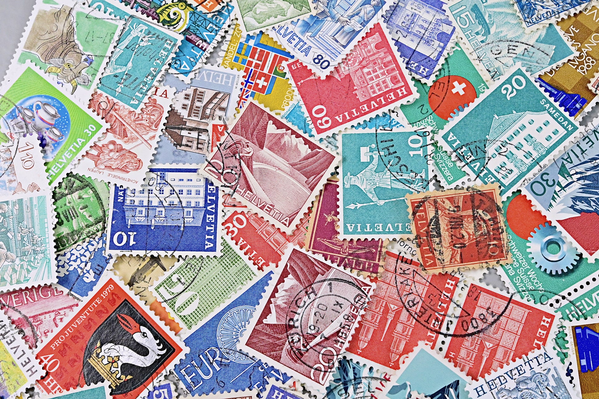 7137 Switzerland Unsorted Collection. Mid-Modern. Many 100s. 27 Images