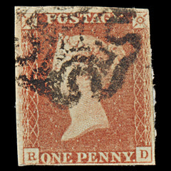 7253 GB SG7 1d Red. AS51. Plate 8 St. I. "RD" 1841. Mi3Ia. 4 Margins. C£240, view 3