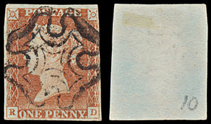 7254 GB SG7 1d Red. AS68c. Plate 10. P to R. 