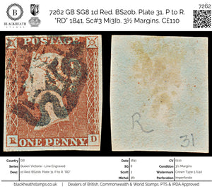 7262 GB SG8 1d Red. BS20b. Plate 31. P to R. 